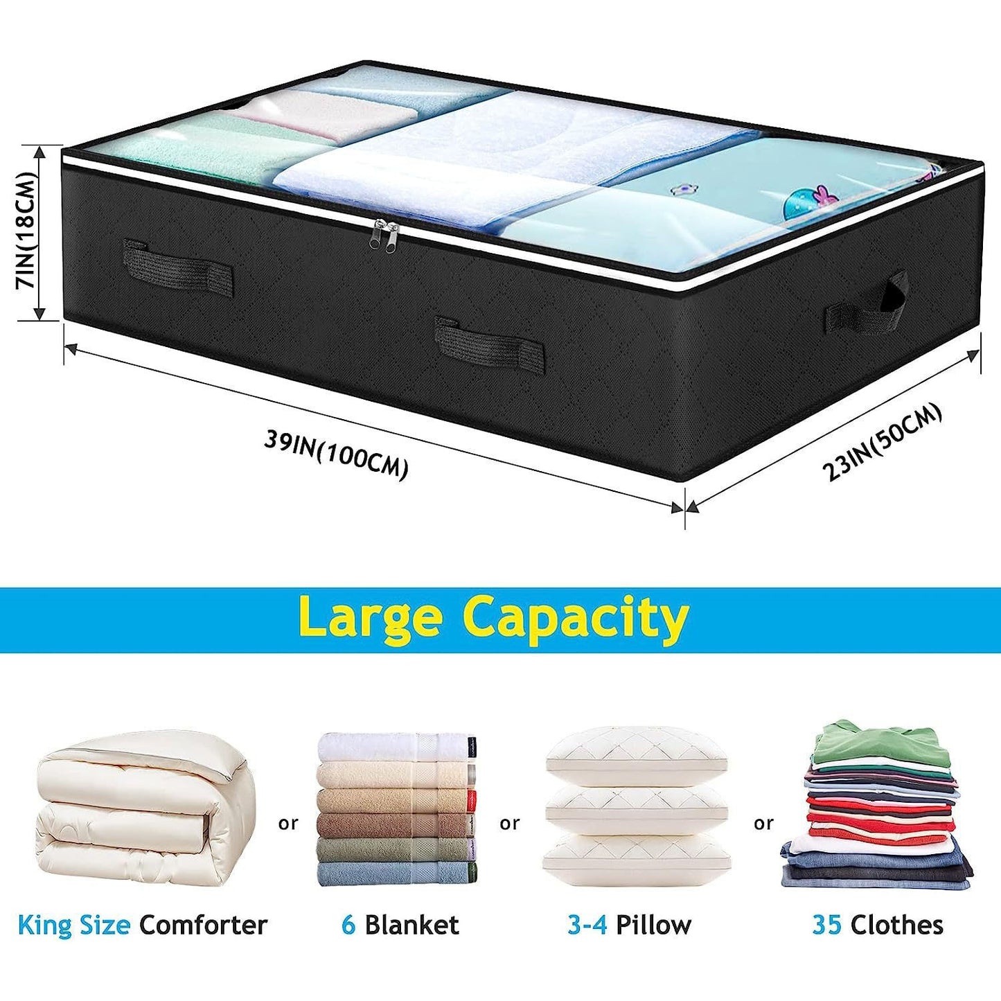 Foldable Under Bed Storage Bag with Clear Window ⭐