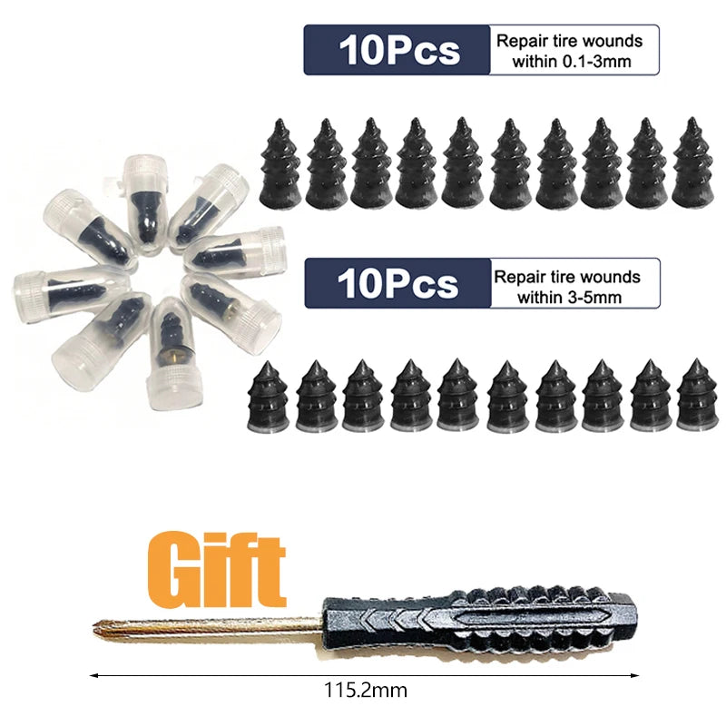 Tubeless Tire Repair Kit – 10/30PCS Puncture Repair Tools