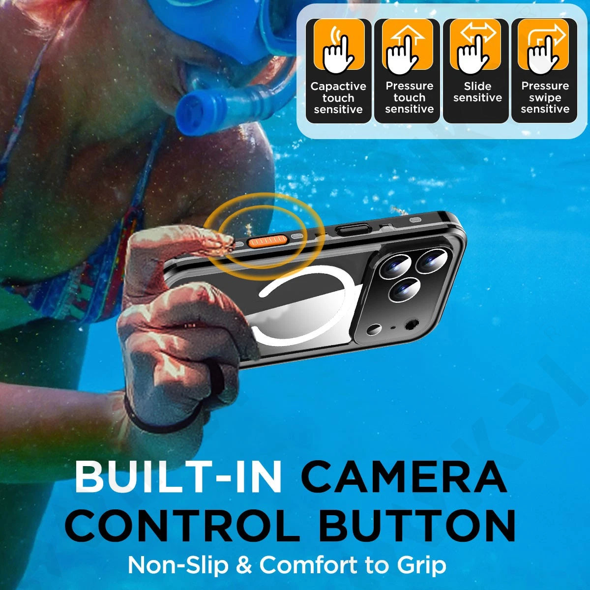 IP68 Waterproof Magnetic Case for iPhone 17/16/15/14/13 Pro Max