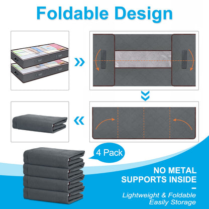Foldable Under Bed Storage Bag with Clear Window ⭐