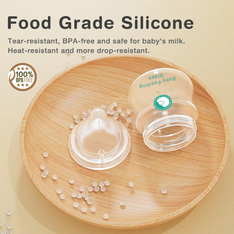 BPA-Free Glass Baby Feeding Bottle – 90/160ML Anti-Colic
