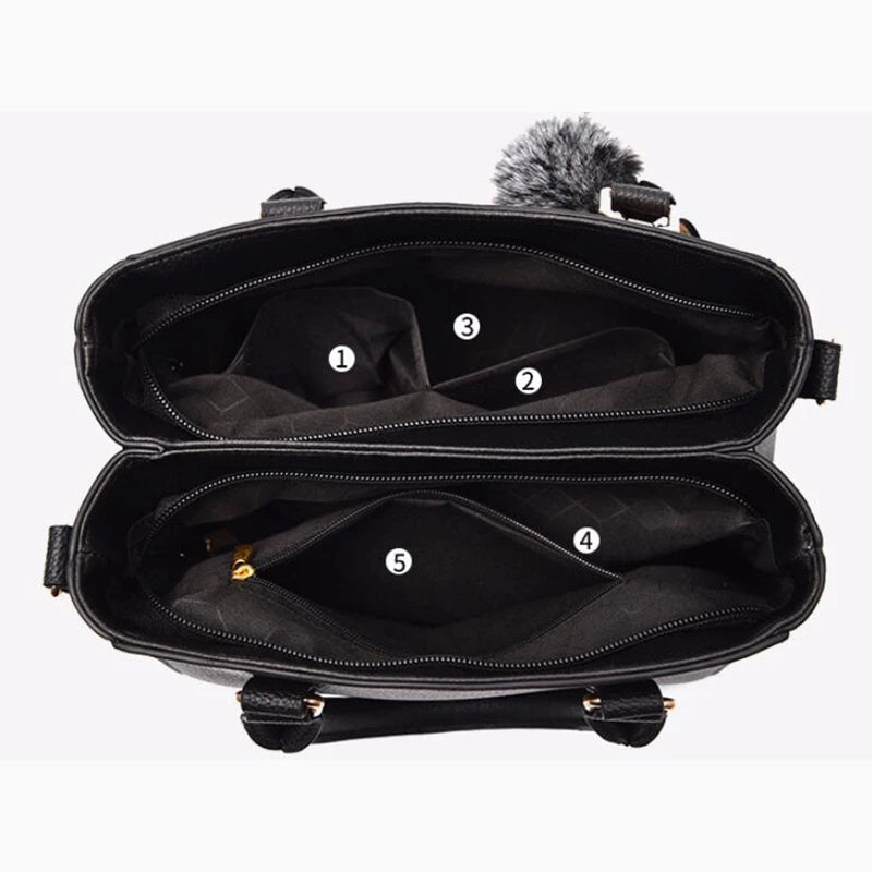 Women’s Embroidered Leather Messenger Handbag
