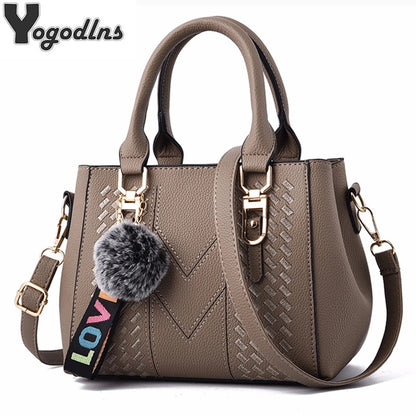 Women’s Embroidered Leather Messenger Handbag