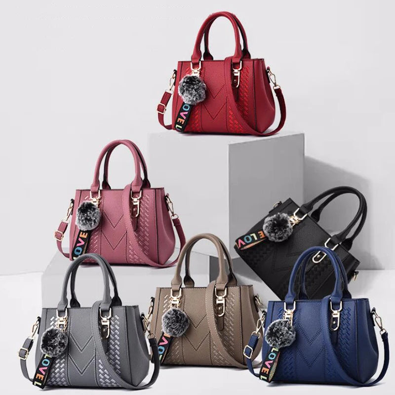 Women’s Embroidered Leather Messenger Handbag