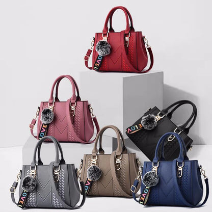 Women’s Embroidered Leather Messenger Handbag