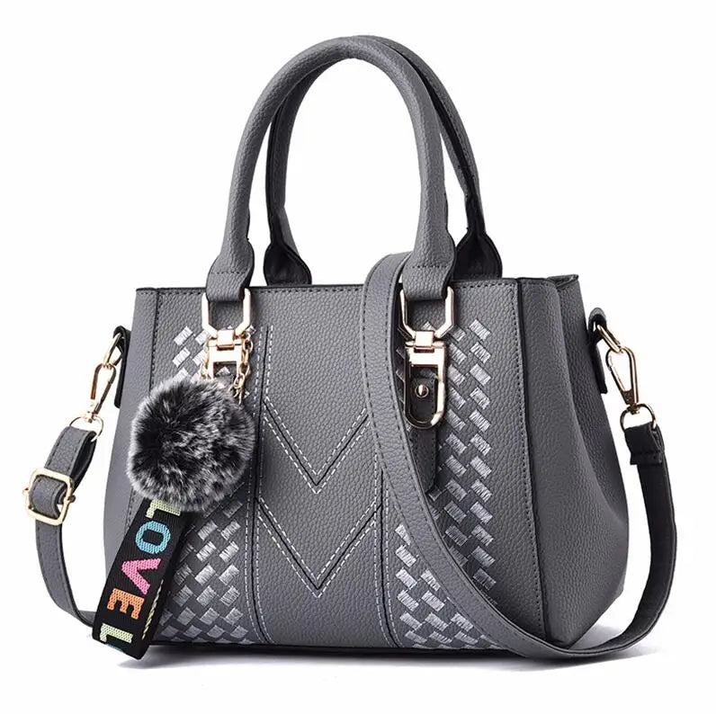 Women’s Embroidered Leather Messenger Handbag