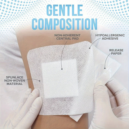 50PCS Large Wound Dressings – Hypoallergenic Medical Bandages 6×7cm