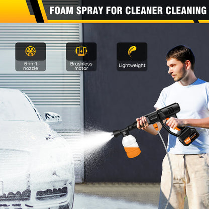 Cordless Portable Pressure Washer – 6-in-1 Nozzle