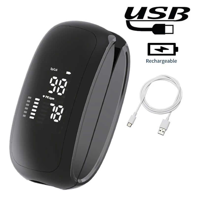 Rechargeable Fingertip Pulse Oximeter – Digital LED Oxygen Monitor
