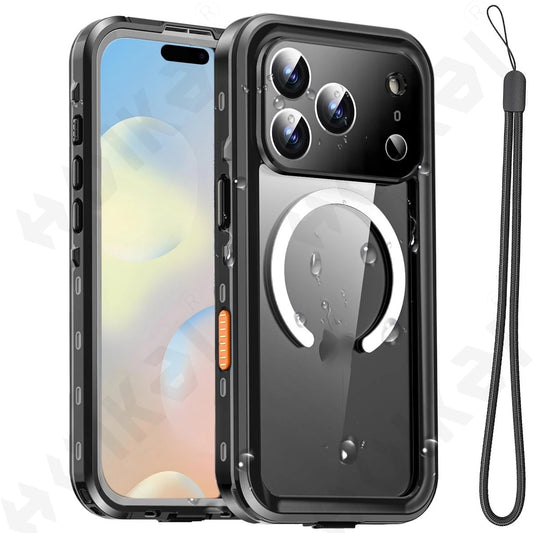 IP68 Waterproof Magnetic Case for iPhone 17/16/15/14/13 Pro Max