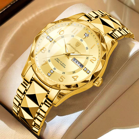 POEDAGAR Men's Stainless Steel Quartz Watch