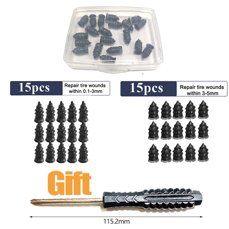 Tubeless Tire Repair Kit – 10/30PCS Puncture Repair Tools