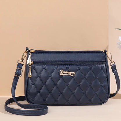 Women’s Embroidered Leather Messenger Handbag
