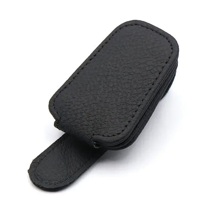 Magnetic Leather Car Sunglasses Holder – Sun Visor Clip
