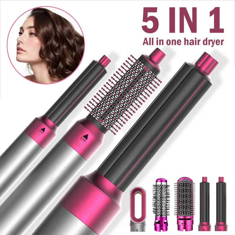 5-in-1 Electric Hot Comb & Hair Curling Iron Set