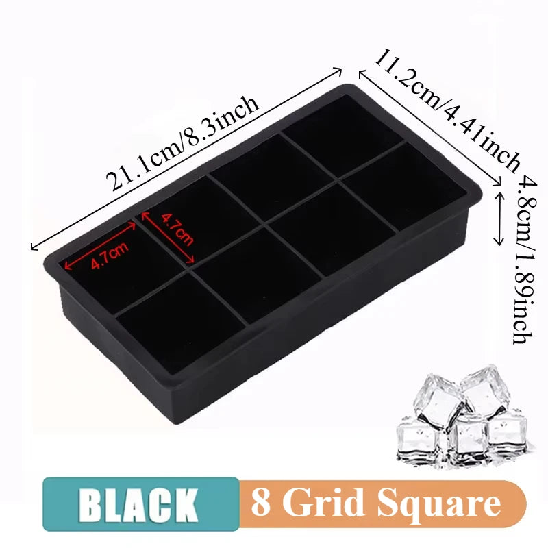 Silicone Ice Ball Maker – 4/6/8 Grid Ice Cube Mold