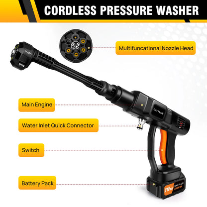 Cordless Portable Pressure Washer – 6-in-1 Nozzle