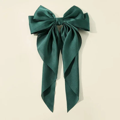 Korean Satin Bow Hair Clip – Large Ribbon Hair Accessory