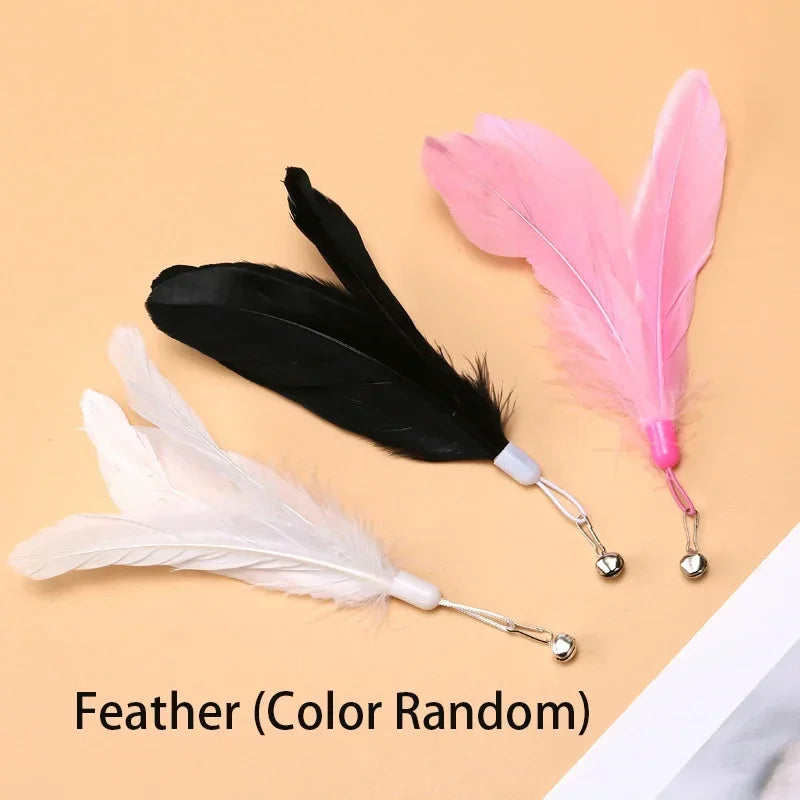 Cat Teaser Stick – Suction Cup Toy with Bell & Feather