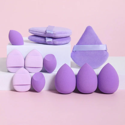 12PCS Velvet Makeup Puffs – Triangle Powder & Foundation Sponges
