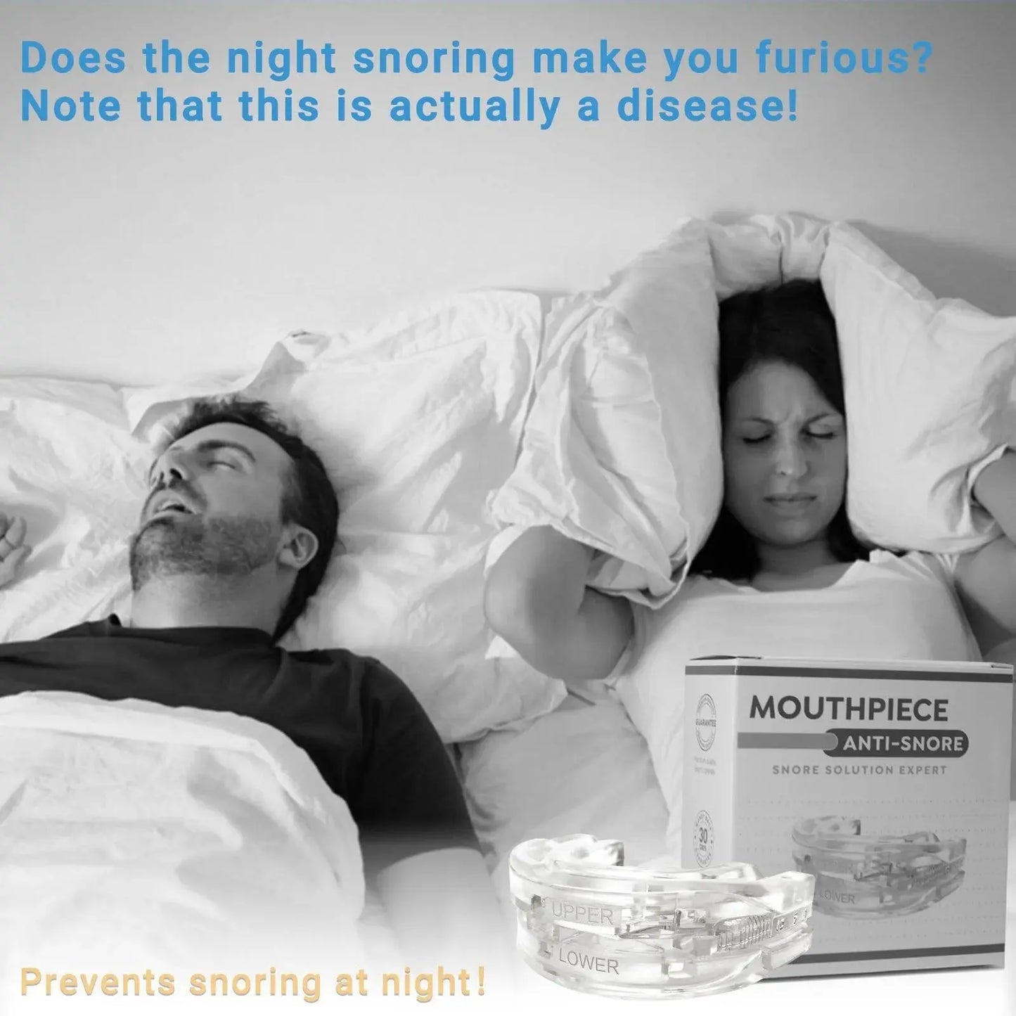 Adjustable Anti-Snoring Mouth Guard – Nighttime Teeth & Bite Guard