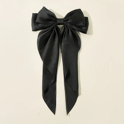 Korean Satin Bow Hair Clip – Large Ribbon Hair Accessory