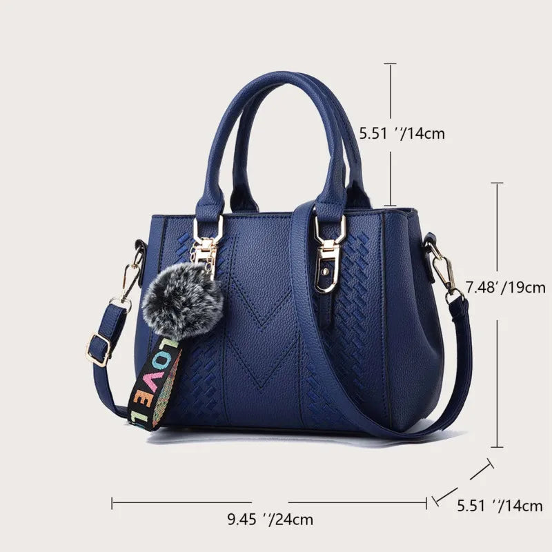 Women’s Embroidered Leather Messenger Handbag
