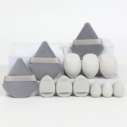 12PCS Velvet Makeup Puffs – Triangle Powder & Foundation Sponges