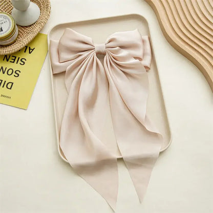 Korean Satin Bow Hair Clip – Large Ribbon Hair Accessory
