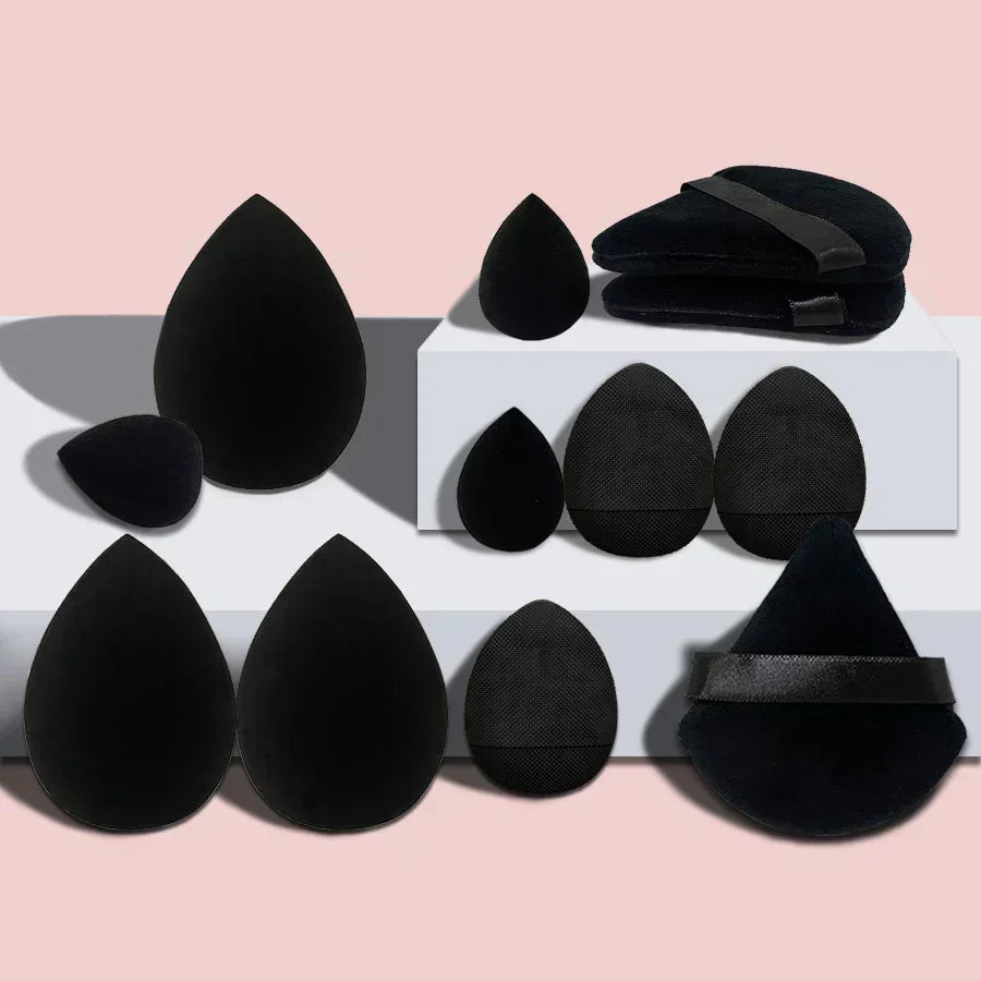 12PCS Velvet Makeup Puffs – Triangle Powder & Foundation Sponges