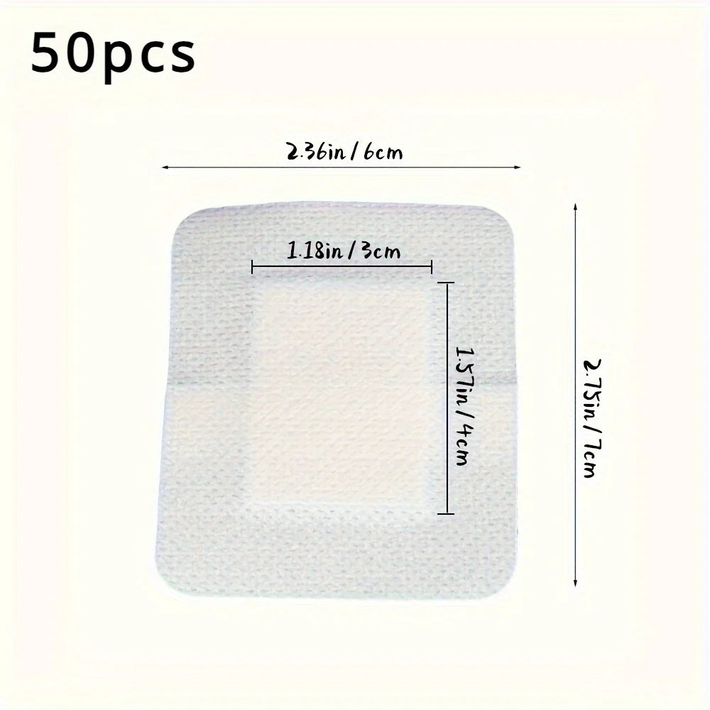 50PCS Large Wound Dressings – Hypoallergenic Medical Bandages 6×7cm