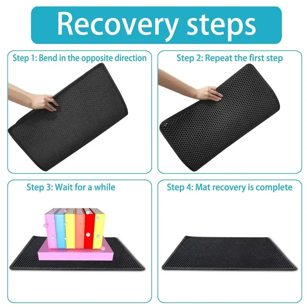 Double-Layer Cat Litter Mat – Waterproof & Washable