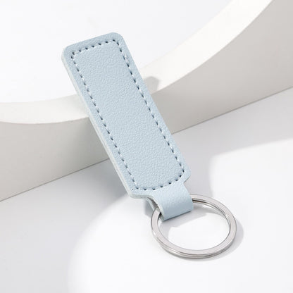 Simple PU Leather Business Keychain – European Style Coffee, Red & Pink Leather Strap Key Ring Gift