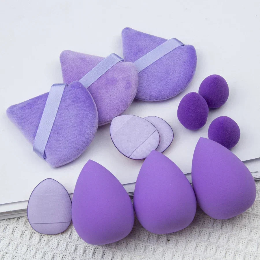 12PCS Velvet Makeup Puffs – Triangle Powder & Foundation Sponges