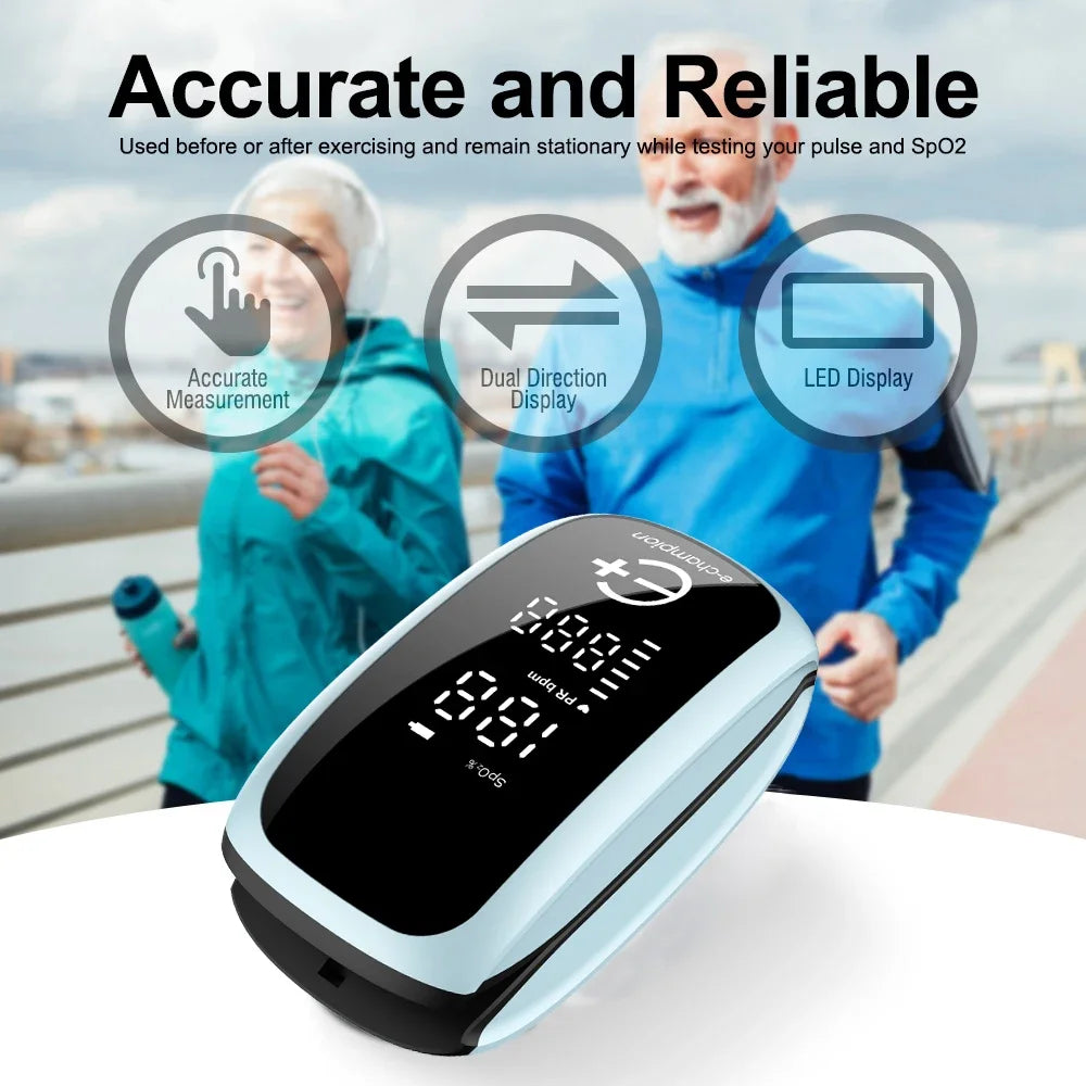 Rechargeable Fingertip Pulse Oximeter – Digital LED Oxygen Monitor