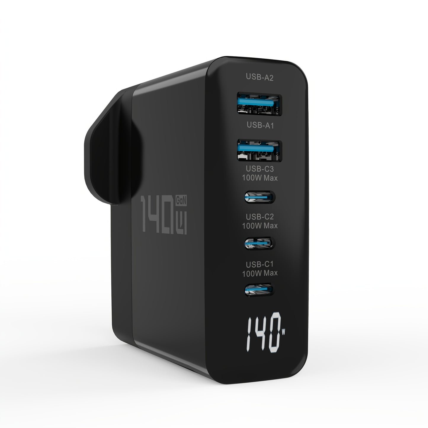 140W 5-Port GaN USB-C Fast Charger with Display
