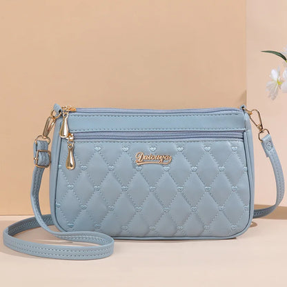 Women’s Embroidered Leather Messenger Handbag