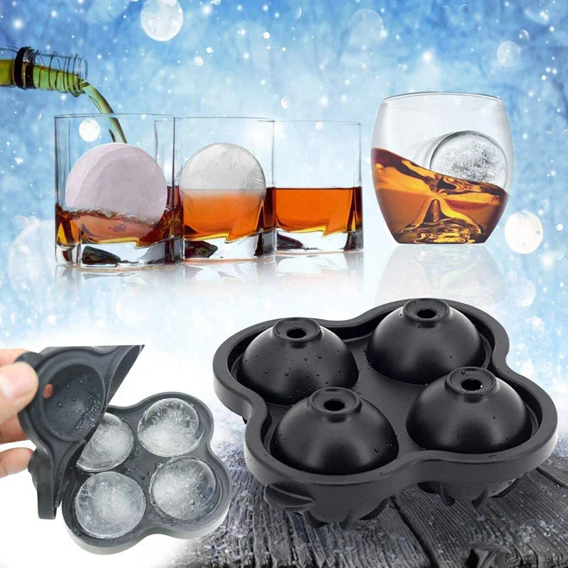Silicone Ice Ball Maker – 4/6/8 Grid Ice Cube Mold