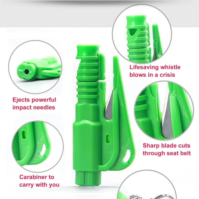 2-in-1 Car Safety Hammer – Window Breaker & Seatbelt Cutter
