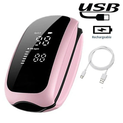 Rechargeable Fingertip Pulse Oximeter – Digital LED Oxygen Monitor
