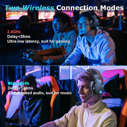Acinaci Wireless Gaming Headset Bluetooth 2.4GHz with Microphone