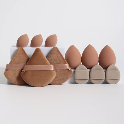 12PCS Velvet Makeup Puffs – Triangle Powder & Foundation Sponges