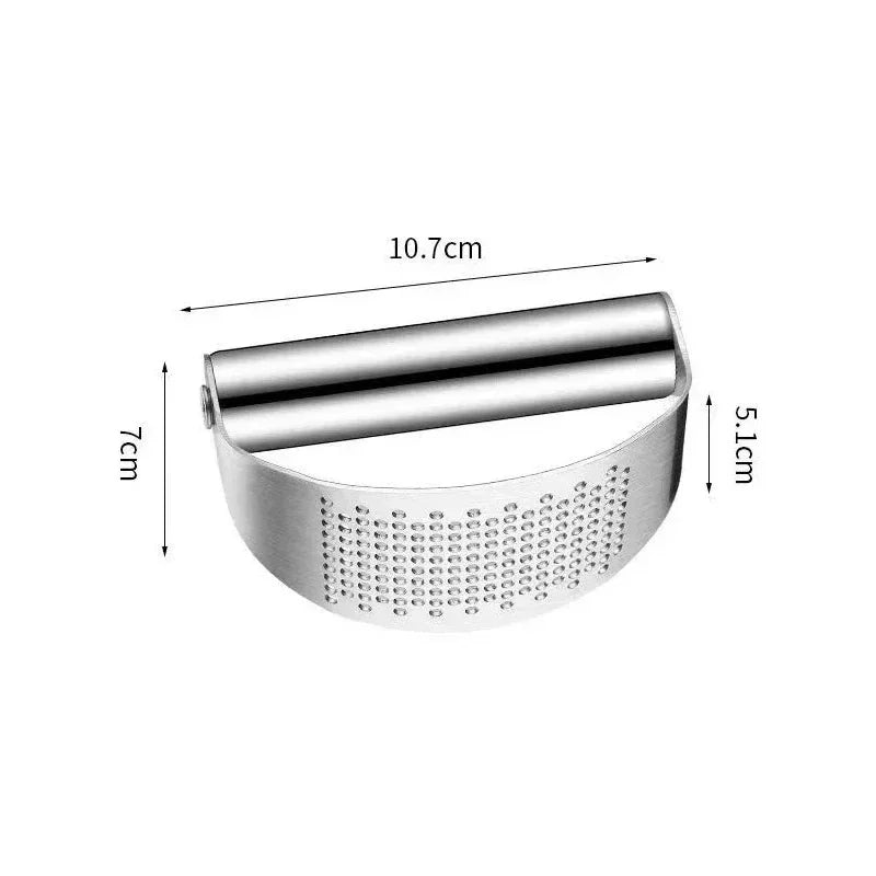 : Stainless Steel Garlic Press – Manual Garlic & Ginger Crusher**