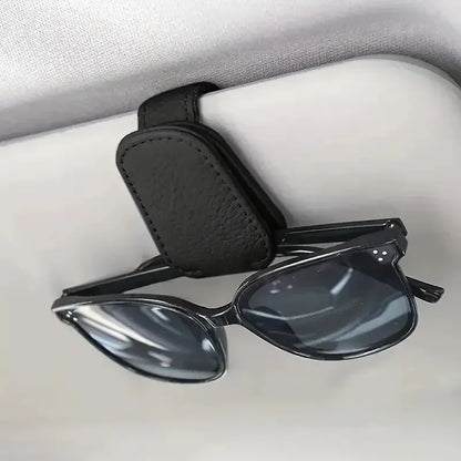 Magnetic Leather Car Sunglasses Holder – Sun Visor Clip