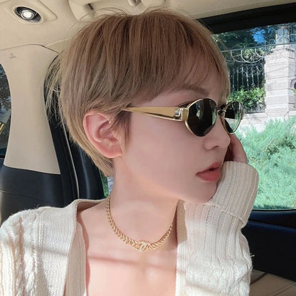 Classic Vintage Oval Sunglasses