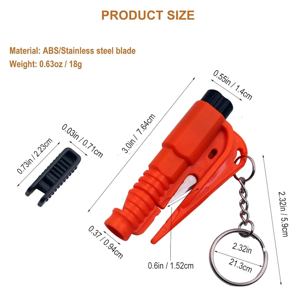 2-in-1 Car Safety Hammer – Window Breaker & Seatbelt Cutter