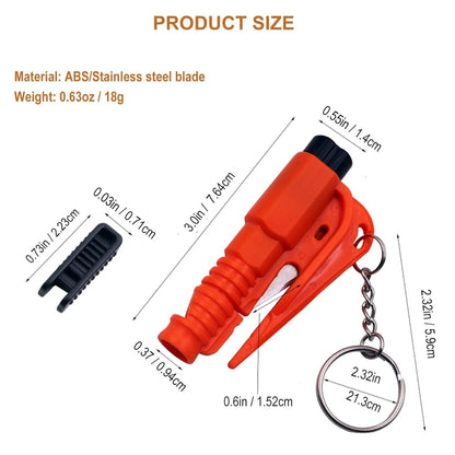 2-in-1 Car Safety Hammer – Window Breaker & Seatbelt Cutter