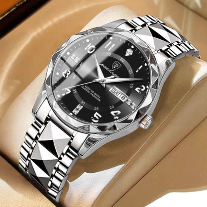POEDAGAR Men's Stainless Steel Quartz Watch