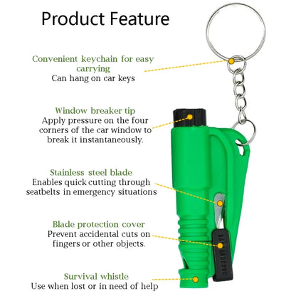 2-in-1 Car Safety Hammer – Window Breaker & Seatbelt Cutter