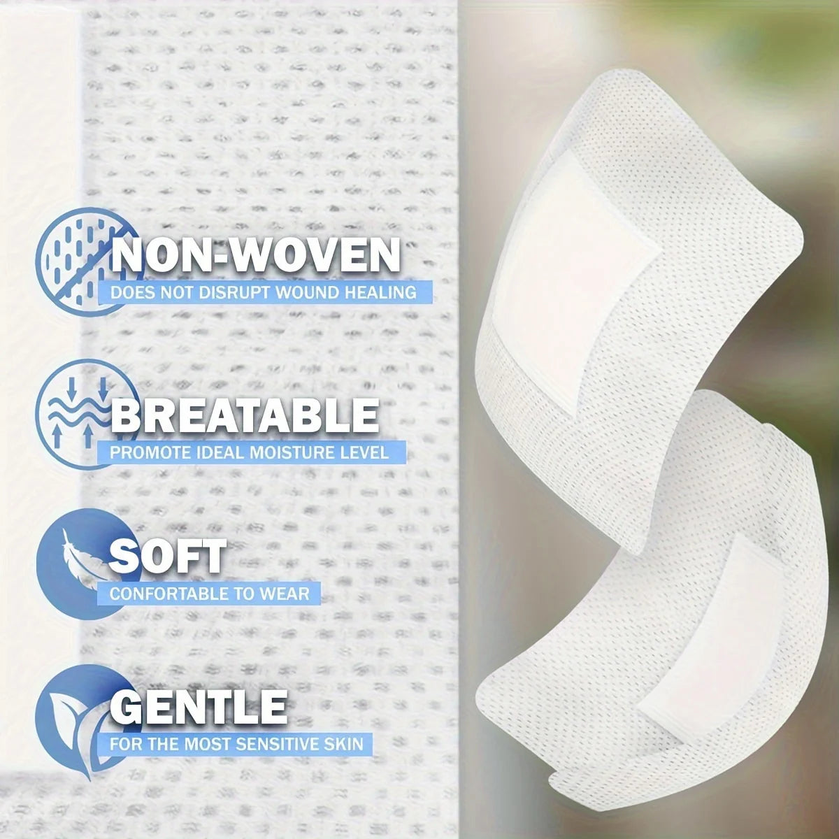 50PCS Large Wound Dressings – Hypoallergenic Medical Bandages 6×7cm